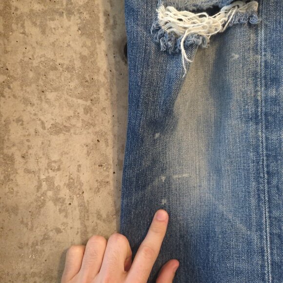 Polo Ralph Lauren Mens 32x32 (33x33) Slim Straight Distressed Denim Jeans - Picture 10 of 13